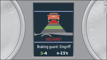 Kombiinstrument: Auffahrwarnung